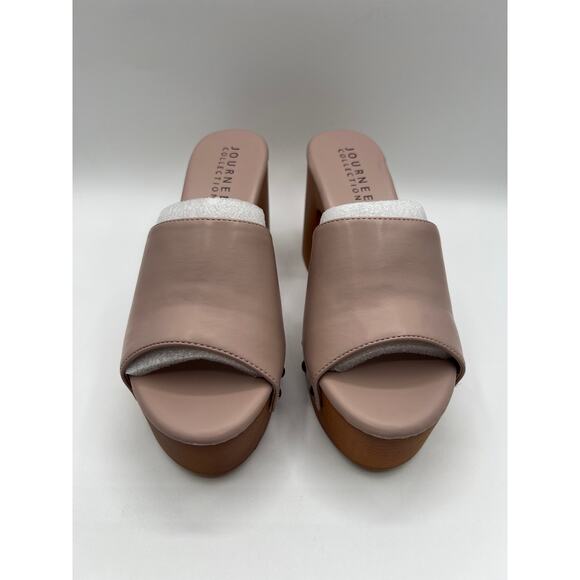 JOURNEE COLLECTION WOMENS SIZE 9M VEDA PLATFORM HEEL SANDALS MAUVE PINK - Picture 4 of 9